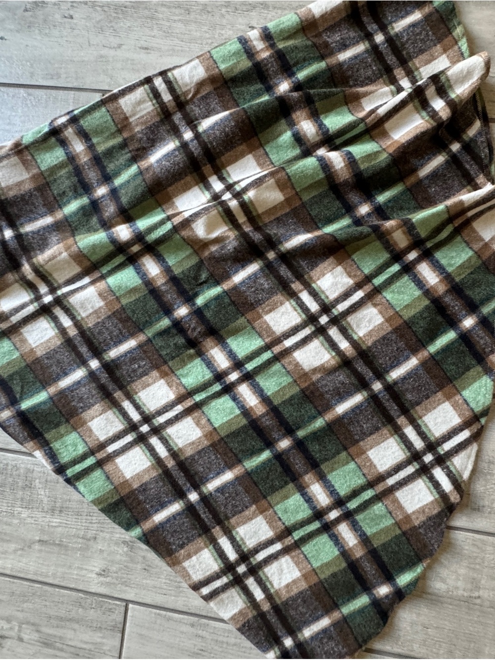 Plaid Green and Brown Flannel A line skirt